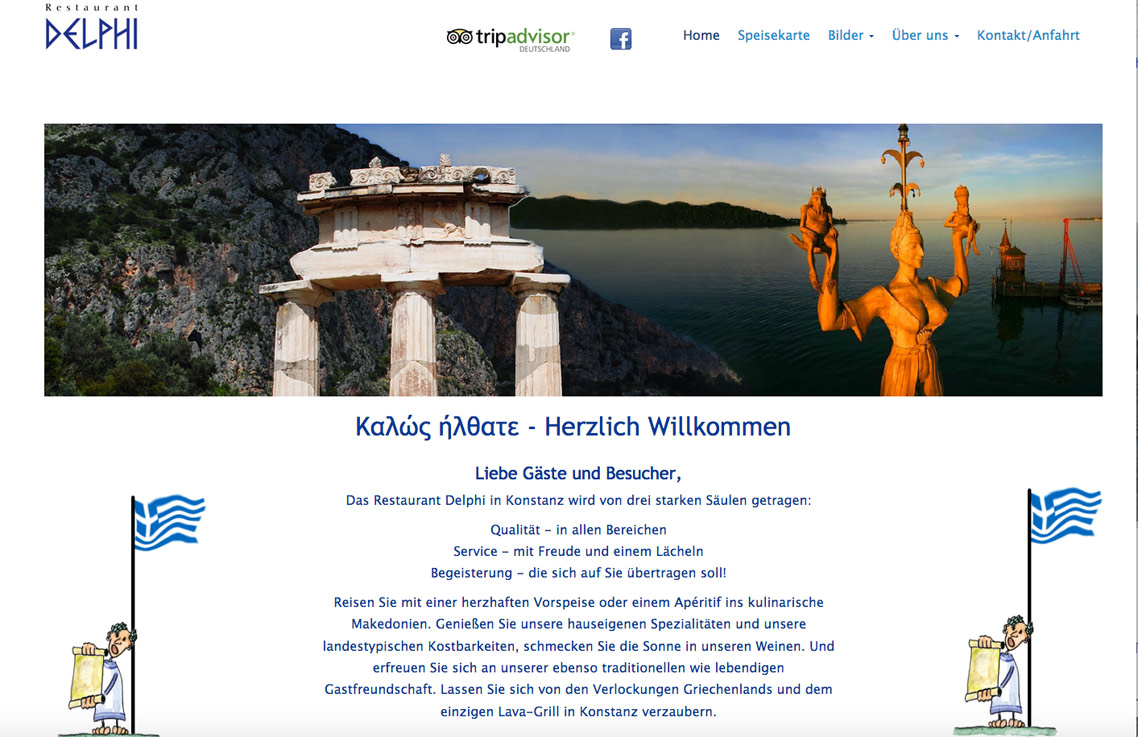 Webdesign Dienst Überlingen - Projekt griechisches Restaurant Delphi in Konstanz