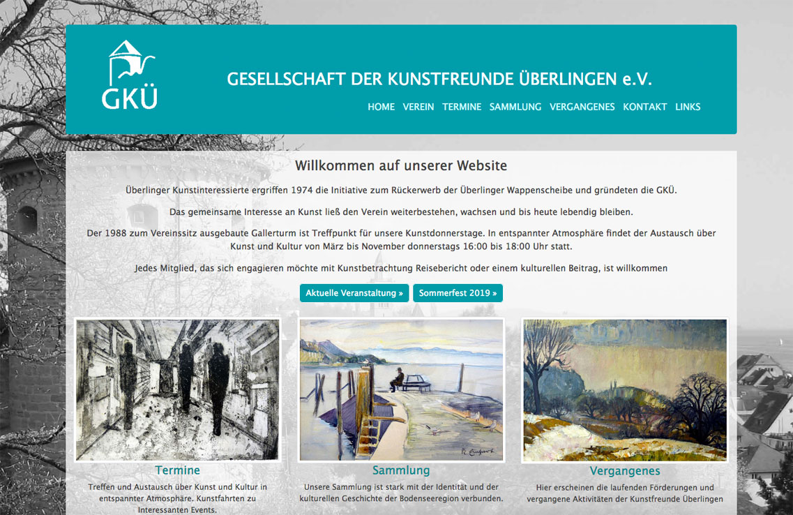 Webdesign Dienst Überlingen - Projekt Kunstfreunde Überlingen