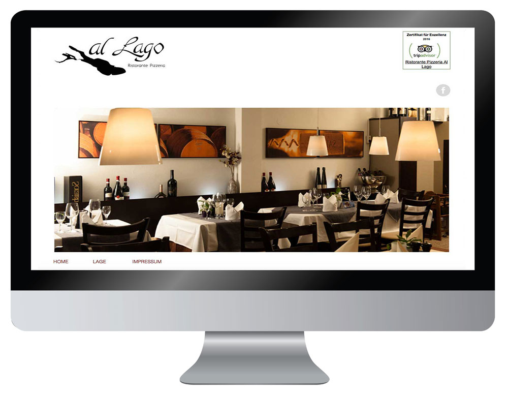 Webdesign Dienst Überlingen, Website Pizzeria Al Lago