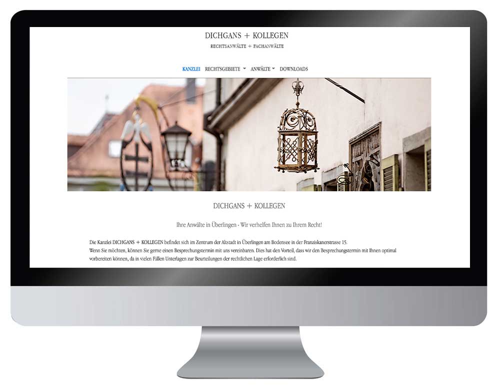 Webdesign Dienst Überlingen, Bodensee, Projekt Dichgans + Kollegen, Rechtsanwälte 