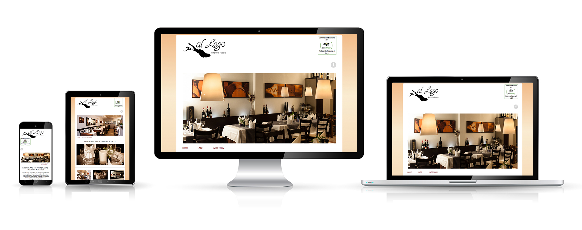 Webdesign Dienst Überlingen, Responsive Pizzeria AL Lago